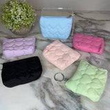 Mini Pouch - Stitched Hearts, Black