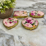 Compact Mirror - Pink Floral (by shape)