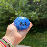 Squishy Toy - Viral Dumpling, Blue Glitter + Water Beads