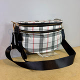The Roni Nylon Crossbody - Plaid Stripe