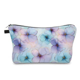 Pouch - Floral Watercolor Outline Purple Blue