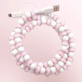 Charging Charger Cord - Beaded - Clear Design