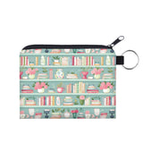 Mini Pouch - Mint Floral Bookcase