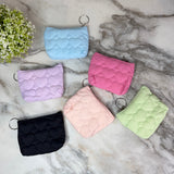 Mini Pouch - Stitched Hearts, Black