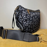 The Roni Nylon Crossbody - Black & Grey Animal - PREORDER