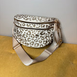 The Roni Nylon Crossbody - Animal Print Beige