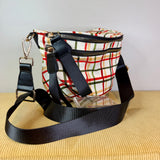 The Roni Nylon Crossbody - Cream Plaid
