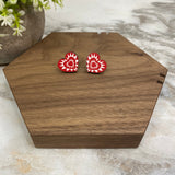 Wooden Stud Earrings - Valentine’s Day - #4