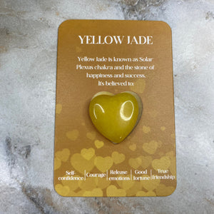 Heart Stone & Description Card - Yellow Jade