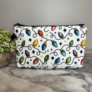Pouch - Christmas Holiday Lights on White