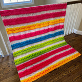 Blanket - Bright Neon Knit Stripes
