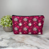 Pouch - Christmas - Snowflake Maroon