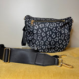 The Roni Nylon Crossbody - Black & Grey Animal - PREORDER