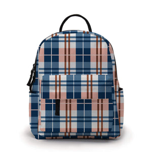 Mini Backpack - Plaid Pink Blue