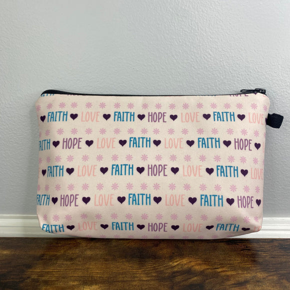 Pouch - Religion, Faith Hope Love Pink