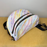 The Roni Nylon Crossbody - Pastel Stripe Daisy Floral