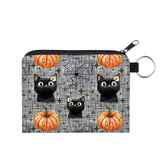 Mini Pouch - Halloween - Black Cat Daisy Pumpkin