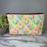 Pouch - Floral Diamonds