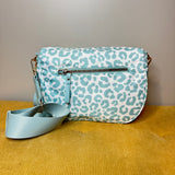 The Roni Nylon Crossbody - Animal Print Aqua