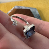 Ring - Adjustable Dark Blue Butterfly Fidget Ring