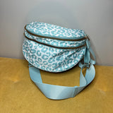 The Roni Nylon Crossbody - Animal Print Aqua