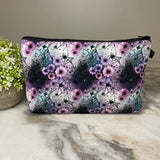 Pouch - Spider Web Floral Purple Pink Teal