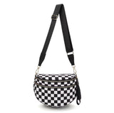The Roni Nylon Crossbody - Checkered Black & White