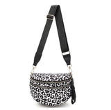 The Roni Nylon Crossbody - Animal Print White with Black