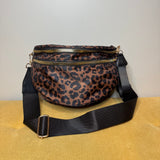 The Roni Nylon Crossbody - Animal Print Black & Caramel