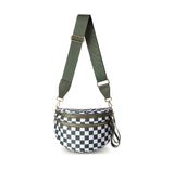 The Roni Nylon Crossbody - Checkered Dark Green - PREORDER