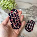 Jumbo Paperclip - Blue Pink Dog Paw Heart