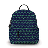 Mini Backpack - Shark Waves Blue Green