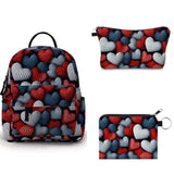 Set - Blue + Red Knit Hearts