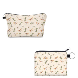 Pouch & Mini Pouch Set - Dragonfly Cream Green