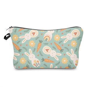 Pouch - Easter - Mint Bunny Floral Heart