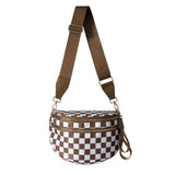 The Roni Nylon Crossbody - Checkered Chocolate