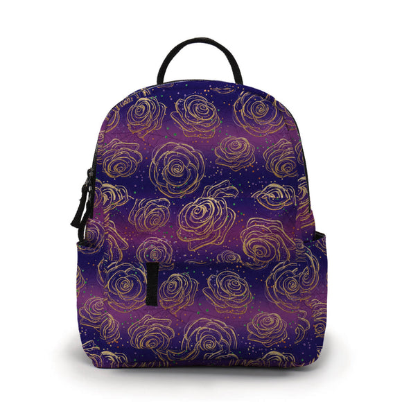 Mini Backpack - Purple Spider Web Roses