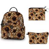 Mini Backpack, Pouch, & Mini Pouch Bundled Set - Sunflower Dots