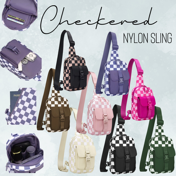 Checkered Nylon Sling - PREORDER 9/4-9/7