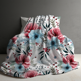 Blanket - Christmas Red Pink Blue Winter Floral - PREORDER
