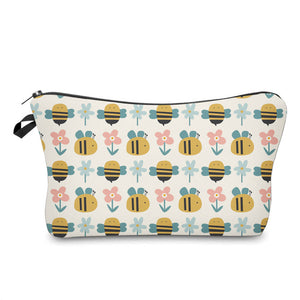 Pouch - Bee & Floral on White