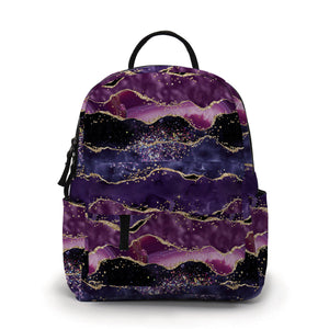 Mini Backpack - Dark Purple Sparkle Waves
