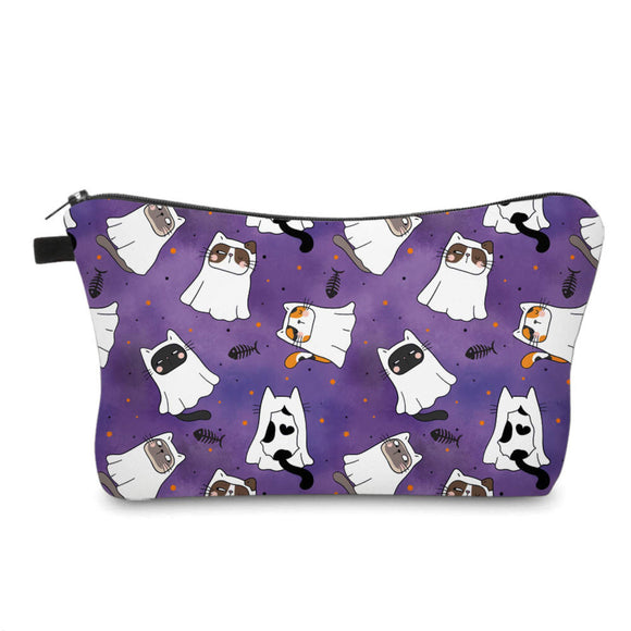 Pouch - Halloween - Purple Ghost Cats