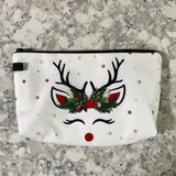 Pouch - Holiday Christmas - White Reindeer