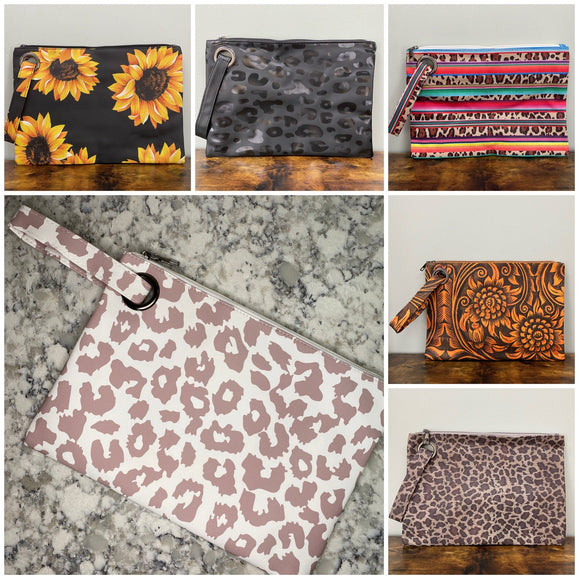 Clutch - Oversized Faux Leather with Wrist Loop