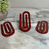 Jumbo Paperclip - Spiderweb Red