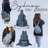 Sydney Denim 2-in-1 Sling + Backpack - Blue