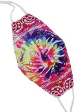 Adjustable Tie-Dye Paisley Mask with Filter Pocket