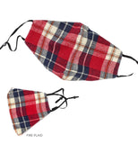 Adjustable Plaid Mask with Filter Pocket