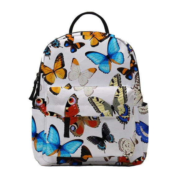 Mini Backpack - Butterfly on White
